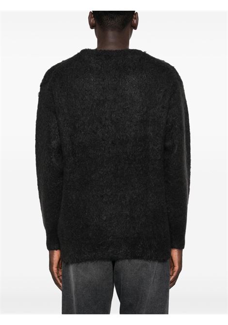 brushed super kid mohair knit p/o man black AURALEE | A25AP02KMINK BLACK